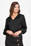 Classic Women's Workwear V neck satin top