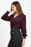 Classic Women's Workwear V neck satin top