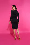 Black Slim Fit Knee Length Party Dress.