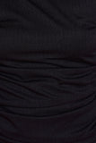 Black Slim Fit Knee Length Party Dress.