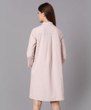 Pastel Pink Cotton Shirt Dress