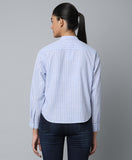 Striped Cotton Shirt- Blue