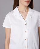 Lapel Collar White Shirt