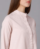 Pastel Pink Cotton Shirt Dress