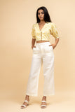 Cotton Linen Women's Classic White Pant