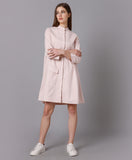 Pastel Pink Cotton Shirt Dress