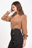 Classic Women's Workwear V neck satin top