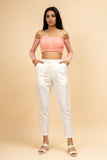 White Ankle Length Comfortable Pant