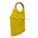 IMARS Macrame Bag Yellow For Women & Girls (Beach Bag) Made With Macrame Yarn