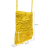 IMARS Macrame Bag Yellow For Women & Girls (Beach Bag) Made With Macrame Yarn