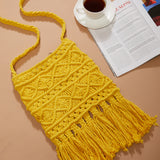 IMARS Macrame Bag Yellow For Women & Girls (Beach Bag) Made With Macrame Yarn