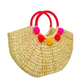 IMARS Stylish Handbag Red  For Women & Girls (Basket Bag) Made With Kuana Grass