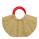 IMARS Stylish Handbag Red  For Women & Girls (Basket Bag) Made With Kuana Grass