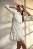 Classic White Mini Shirt Dress for Ladies