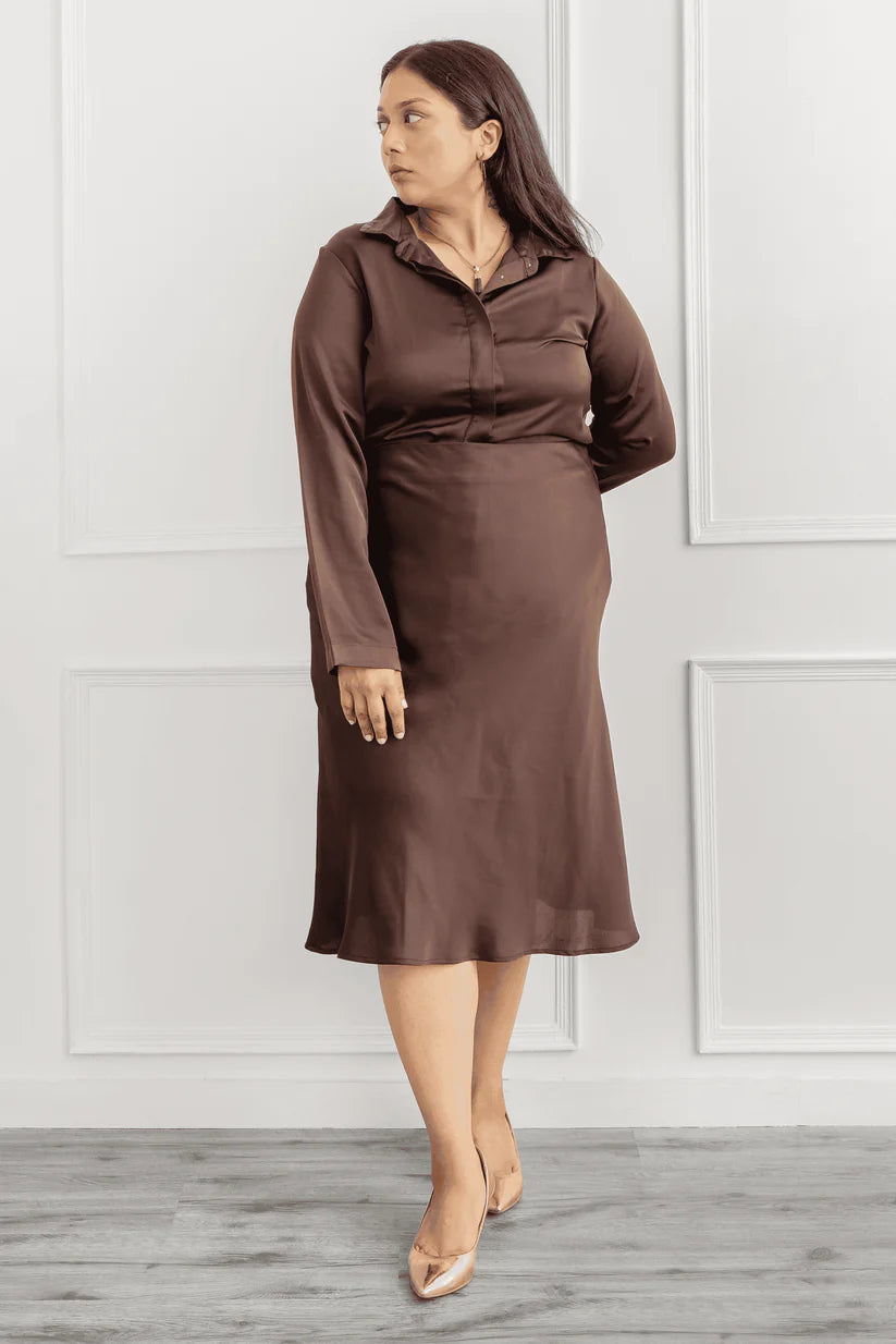 Brown skirt plus size hotsell