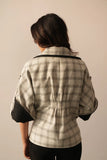 Women's Woolen White Checkered Jacket