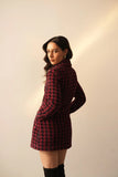 Women's Checkered Office Jacket Dress