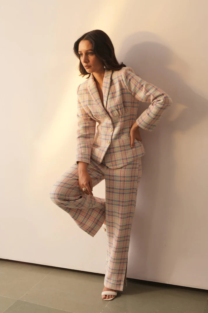 Ladies Pink check Suit for Office Formal – The Ambition Collective