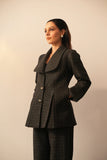 Black Woolen Checkered Work Jacket