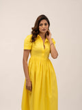 Sunshine Yellow Knee- length 100% cotton dress