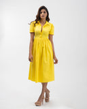 Sunshine Yellow Knee- length 100% cotton dress