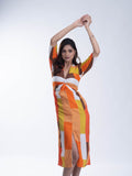 Multicolor Premium Printed satin dress