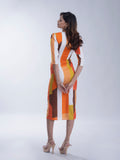 Multicolor Premium Printed satin dress