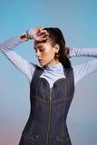 Sleeveless Classic Women's Blue Denim Jumpsuit