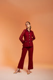 Office Maroon Lace Women's Co-ord Set