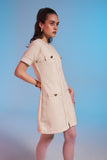 Classic Women's White Tweed Dress