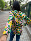 Yellow and Green Lemon Print Shirt