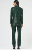 Women's Office Party Green Sequin Suit