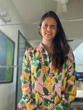 Yellow and Green Lemon Print Shirt