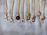 Rack Jack Y2K Charm Pendant Gold Necklace - Bubble Heart - Red
