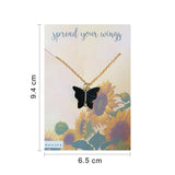 Rack Jack Y2K Charm Pendant Gold Necklace - Butterfly - Black