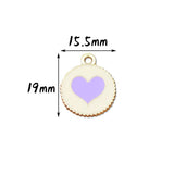 Rack Jack Y2K Charm Pendant Gold Necklace - Heart Circle - Purple