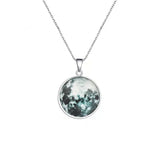 Rack Jack Mini Glow in the Dark Moon Pendant Handmade Glass Dome Lunar Eclipse Alloy Pendant Necklace  Women - Dark Grey