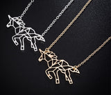 Rack Jack Unicorn Origami Pendant Necklace - Gold