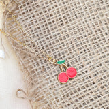 Rack Jack Y2K Charm Pendant Gold Necklace - Season Love - Autumn - Cherry