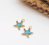 Y2K Charm Pendant - Starfish - Blue