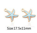 Y2K Charm Pendant - Starfish - Blue