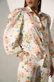 White Women's Floral Printed Co-ord Set