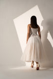 Women's Gracious White organza flared dress