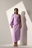 Office Evening Women's Lavender one shoulder dress