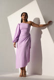 Office Evening Women's Lavender one shoulder dress