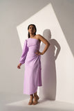 Office Evening Women's Lavender one shoulder dress