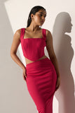 Pink Corset top with skirt co-ord set for women