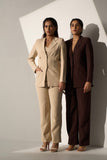 Ladies Workwear Beige Blazer with Straight pants(SET)