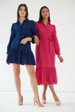 100% Pure Cotton Women's Blue cotton shirt dress