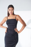 Bodycon Women's Black satin corset dress